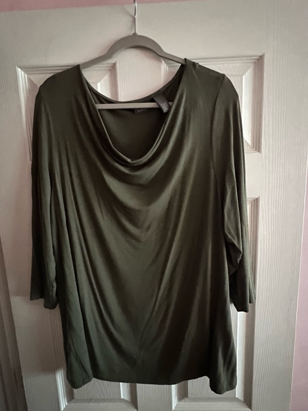 Chico's Olive Green Draped Neck Blouse